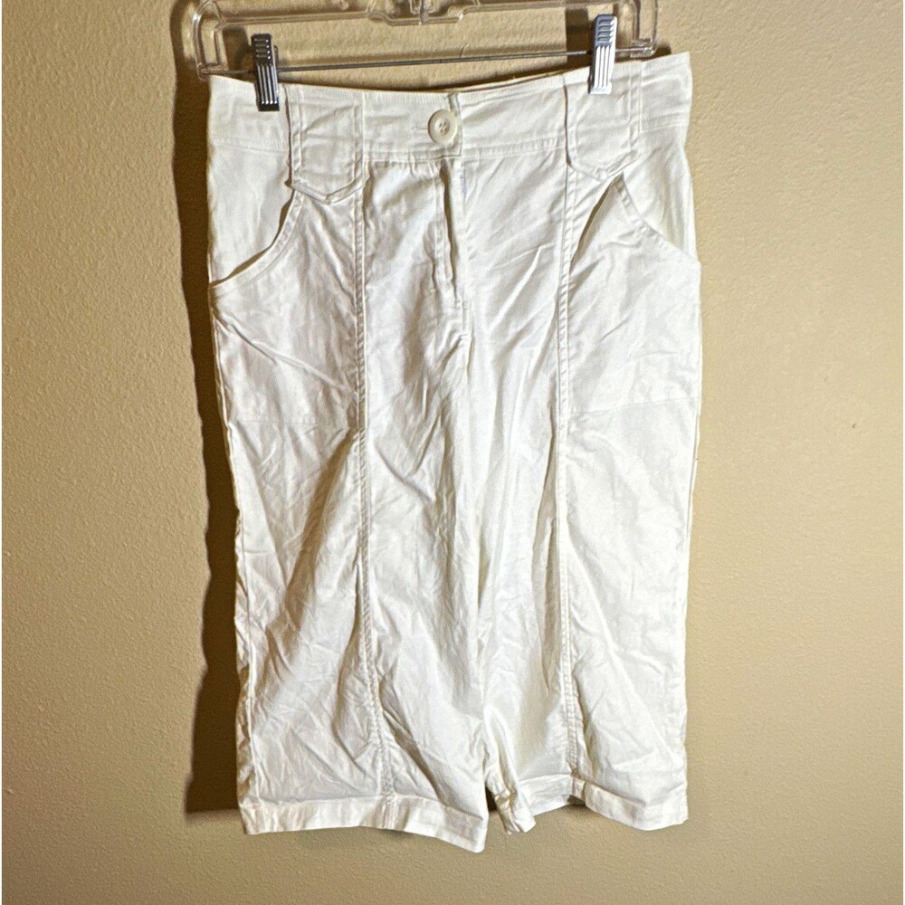 Heart Soul Women’s Juniors Bermuda Shorts White Size 5 Cotton Stretch